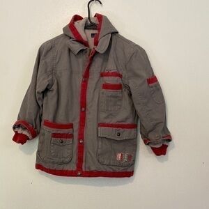 Sergent Major pocket full zip button up rare hooded jacket size 6